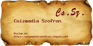 Csizmadia Szofron névjegykártya